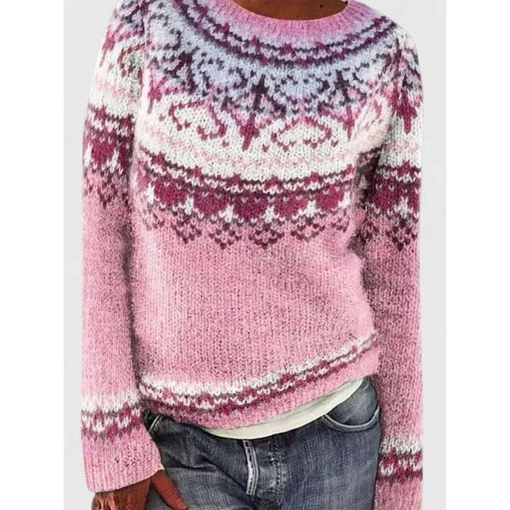 Dame Sweater med Fair Isle-mønster - Afslappet fit