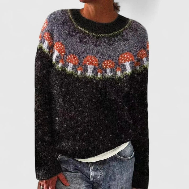 Dame Sweater med Fair Isle-mønster - Afslappet fit
