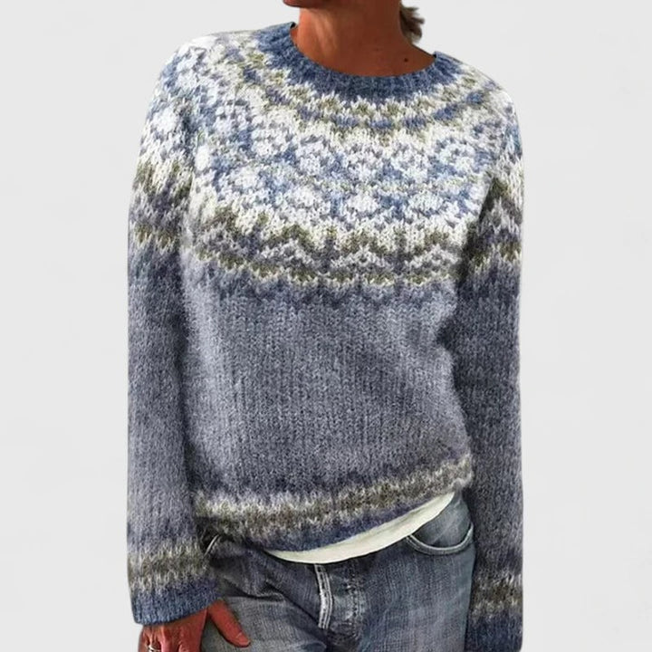 Dame Sweater med Fair Isle-mønster - Afslappet fit