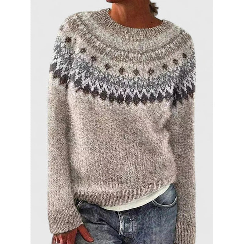 Dame Sweater med Fair Isle-mønster - Afslappet fit