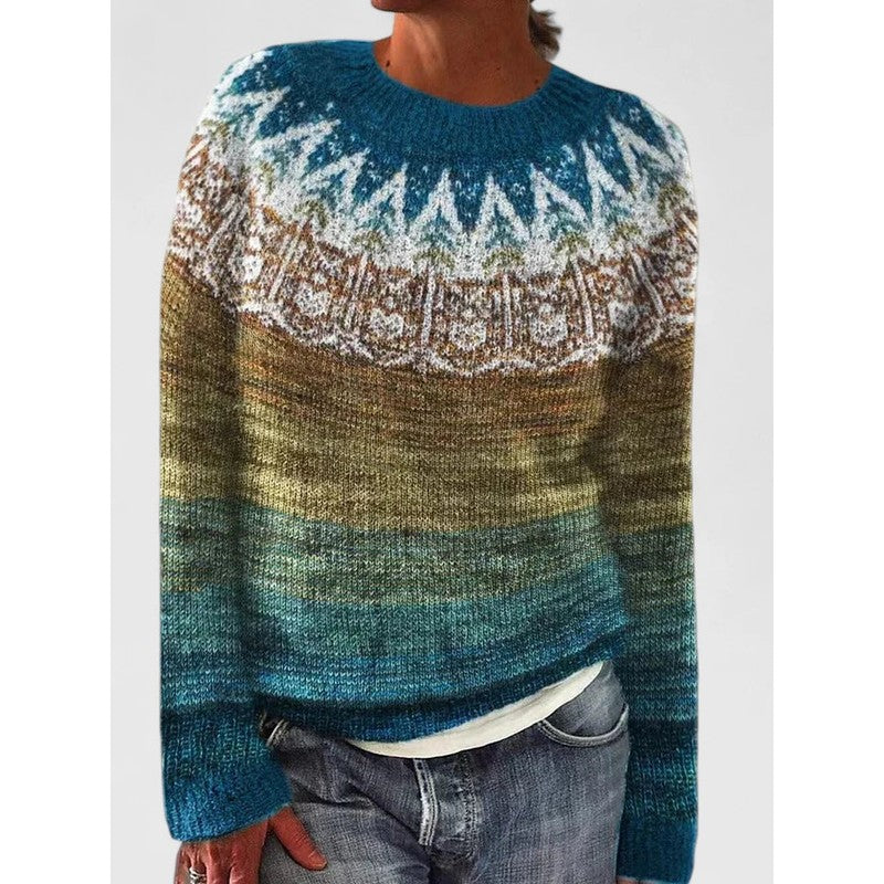 Dame Sweater med Fair Isle-mønster - Afslappet fit