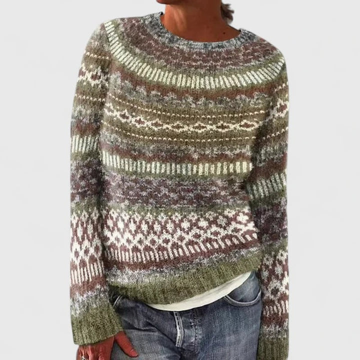 Dame Sweater med Fair Isle-mønster - Afslappet fit