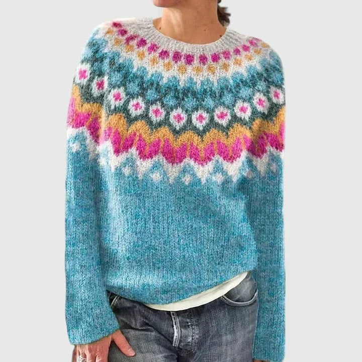 Dame Sweater med Fair Isle-mønster - Afslappet fit