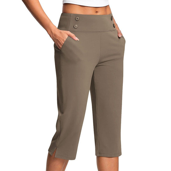 Dame Yoga Capribukser - High-Waist Med Kontrolbånd