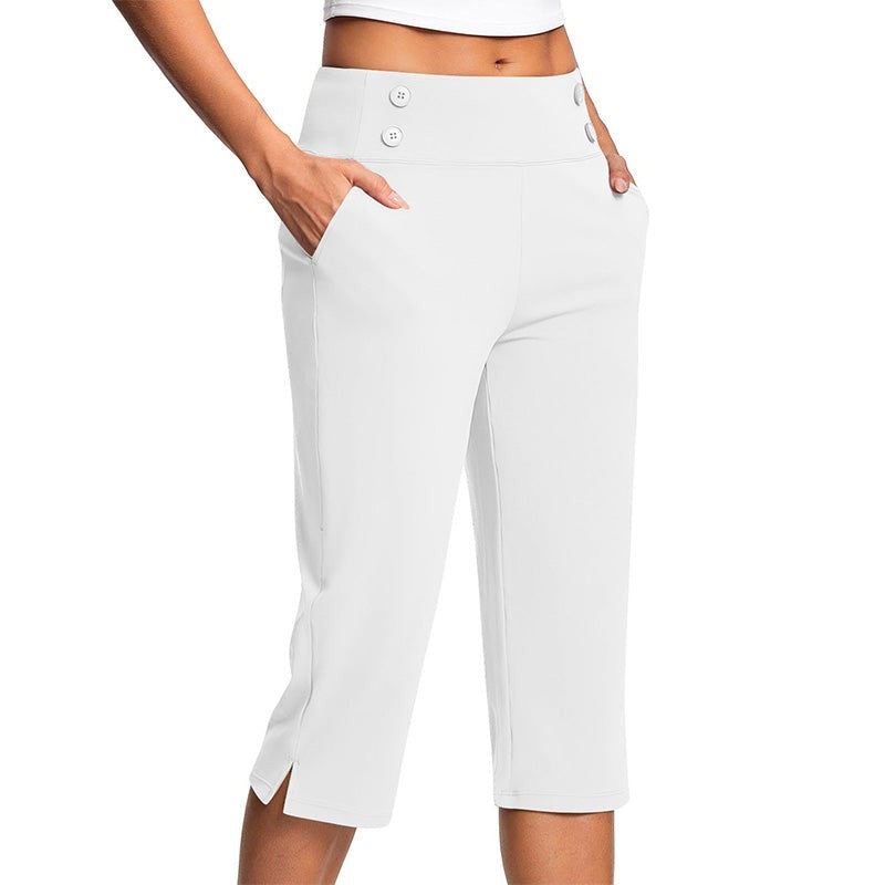 Dame Yoga Capribukser - High-Waist Med Kontrolbånd