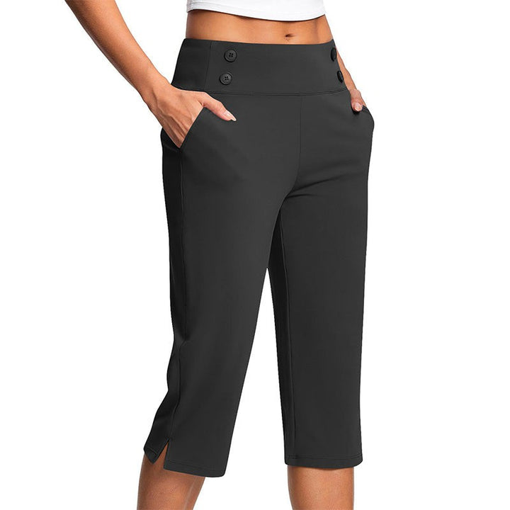 Dame Yoga Capribukser - High-Waist Med Kontrolbånd