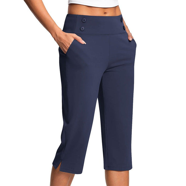 Dame Yoga Capribukser - High-Waist Med Kontrolbånd