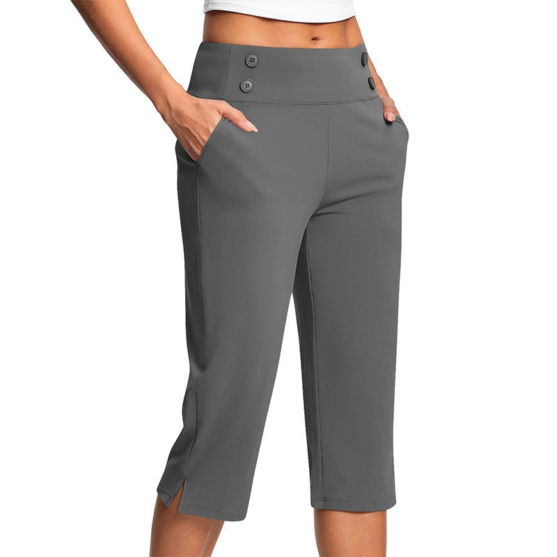 Dame Yoga Capribukser - High-Waist Med Kontrolbånd