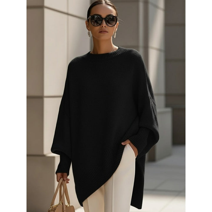Dameoversize sweater - Langærmet med ribbed kanter