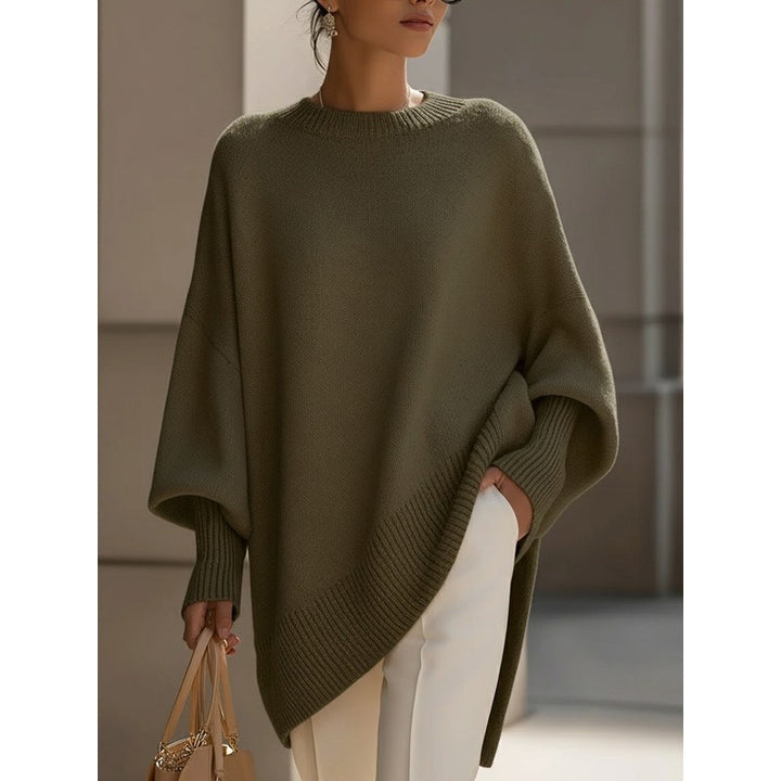 Dameoversize sweater - Langærmet med ribbed kanter
