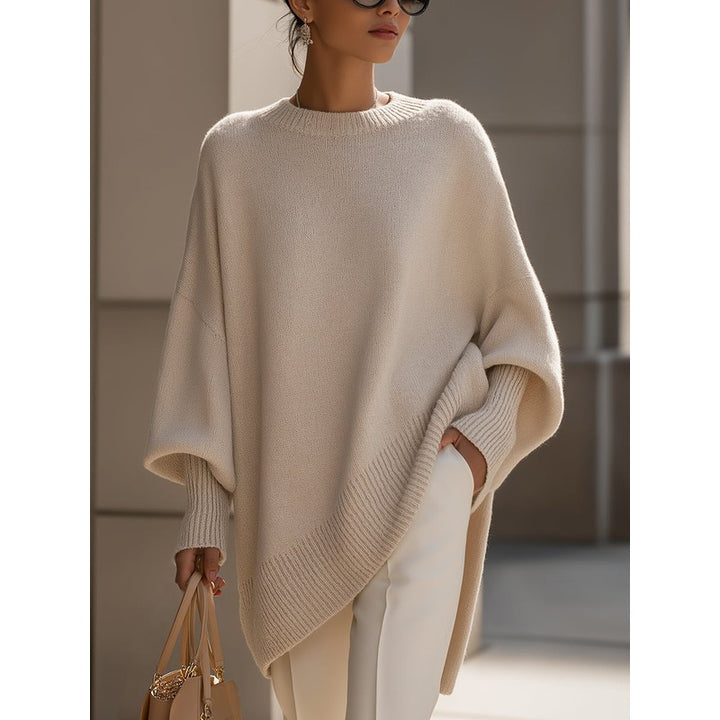 Dameoversize sweater - Langærmet med ribbed kanter