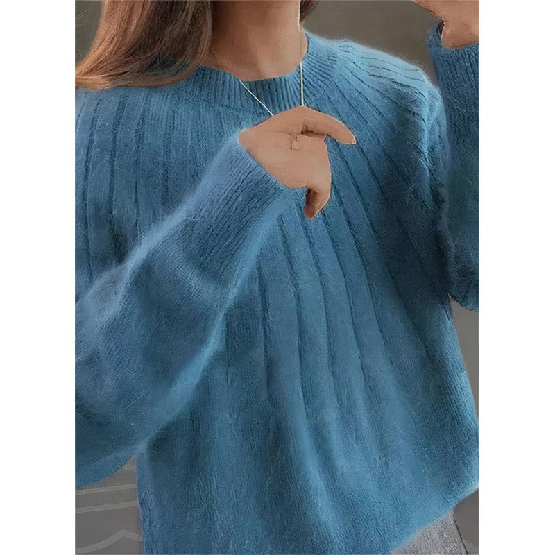 Damepullover med oversize fit - Fluffy strik