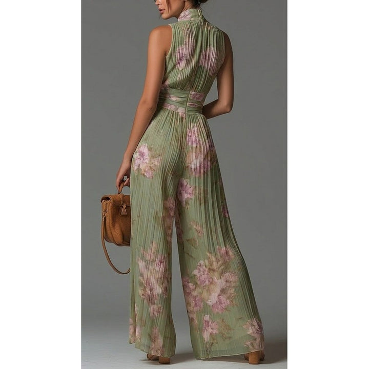 Dames Jumpsuit med Vide Ben - Blomstermønster