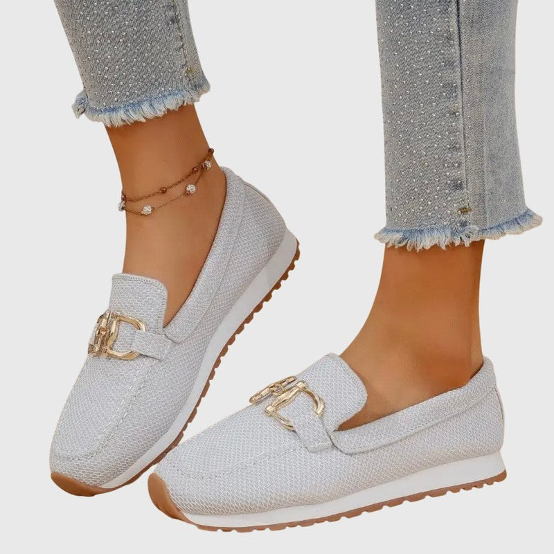 Dames Loafers med Horsebit Detalje - Sneakersål