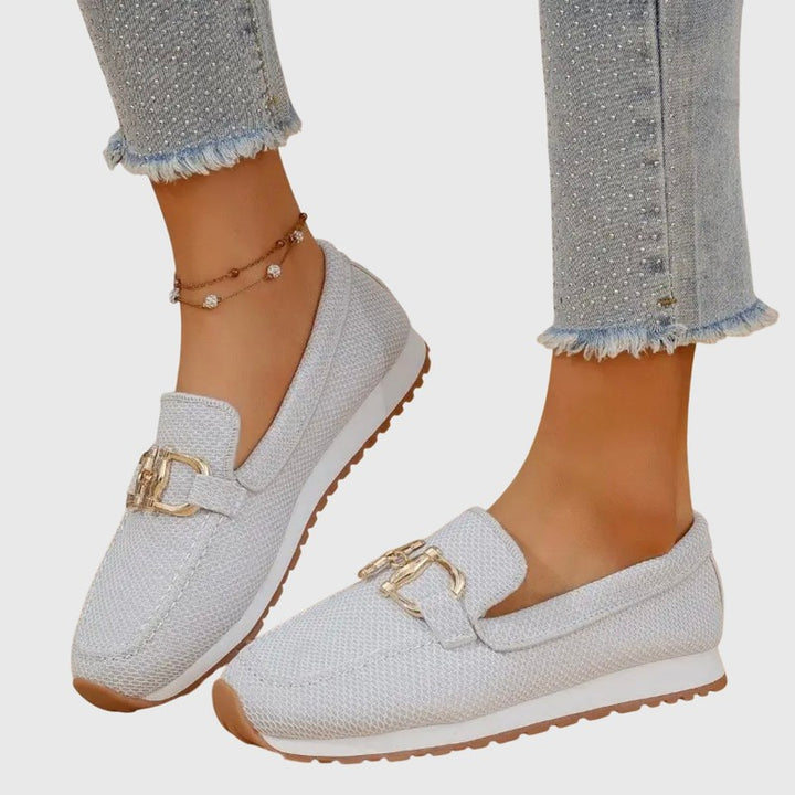 Dames Loafers med Horsebit Detalje - Sneakersål