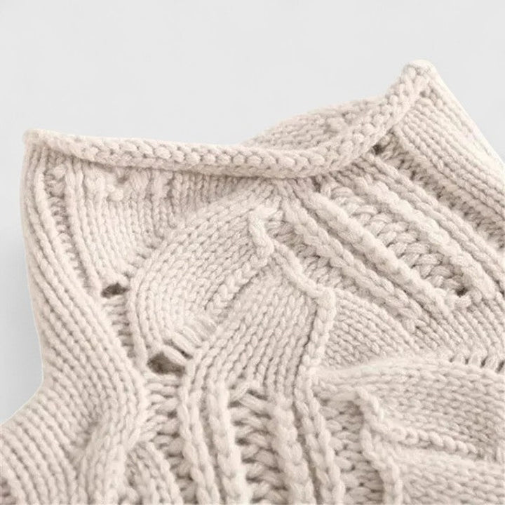Dames Sweater - Kablede strik med turtleneck