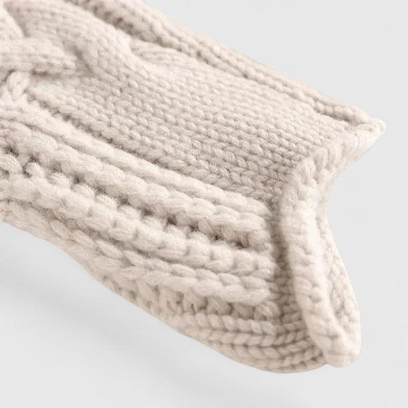 Dames Sweater - Kablede strik med turtleneck