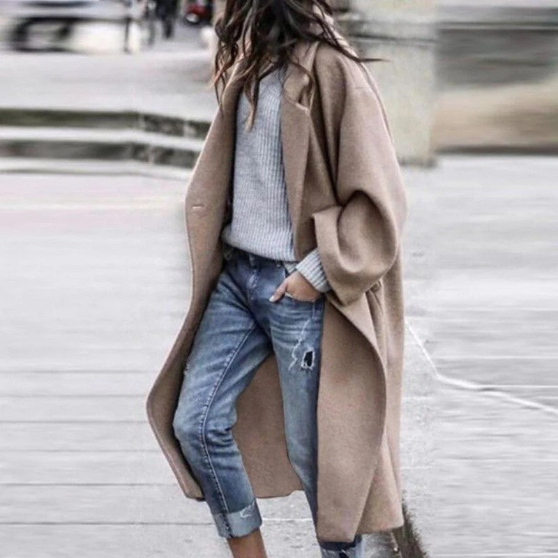Dames Trenchcoat - Lang afslappet pasform
