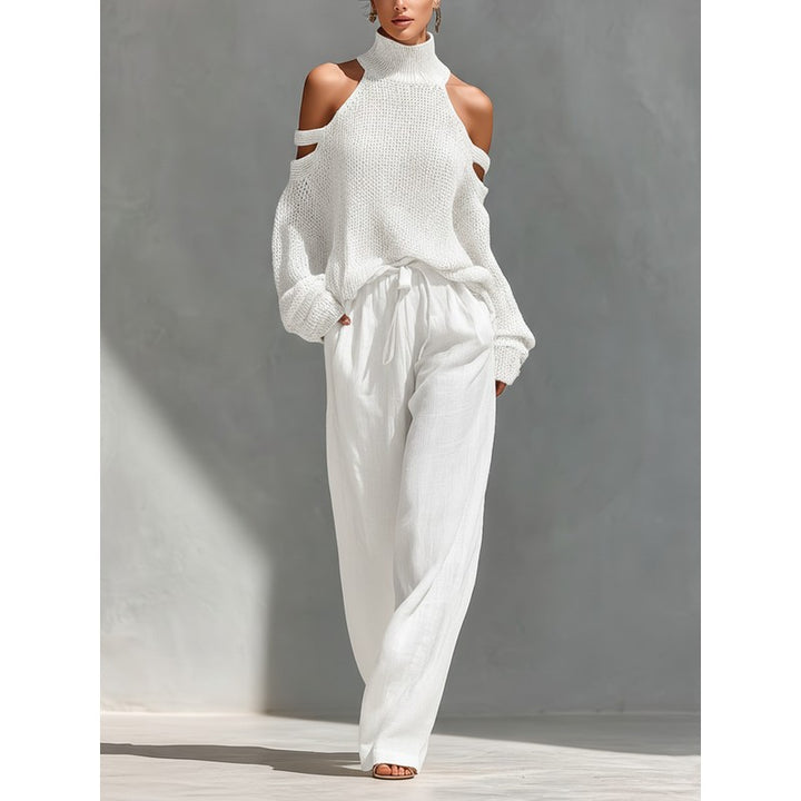 Dames Tweedelige Set - Oversized Top og Vidde Bukser