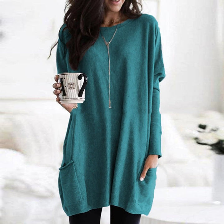 Dametop Oversized Tunika med Lange Ærmer