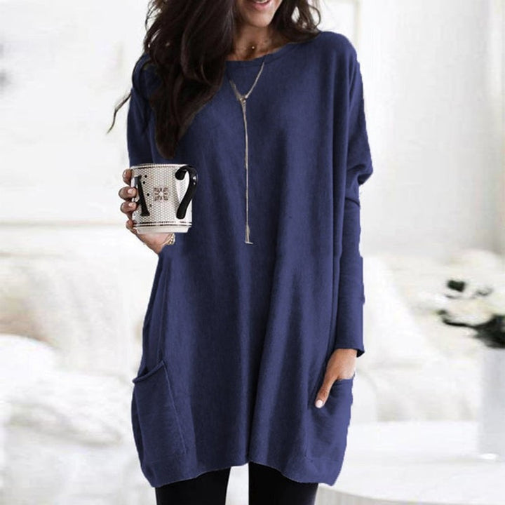 Dametop Oversized Tunika med Lange Ærmer