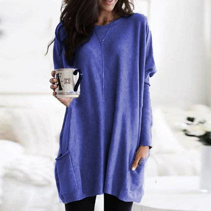 Dametop Oversized Tunika med Lange Ærmer