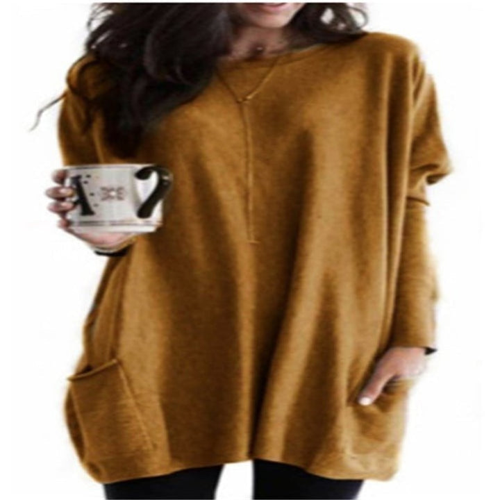 Dametop Oversized Tunika med Lange Ærmer