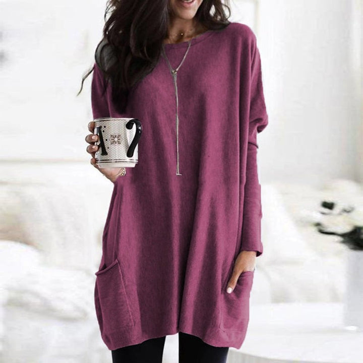 Dametop Oversized Tunika med Lange Ærmer