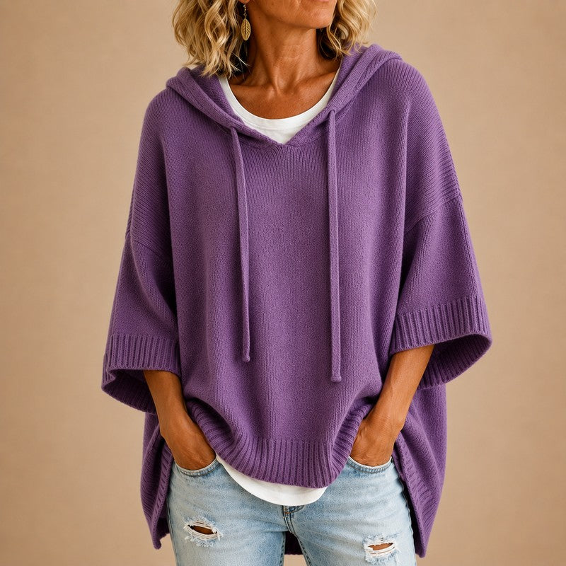 Hættetrøje med poncho-silhuet - Oversize fit