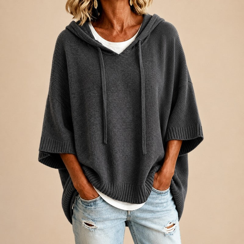Hættetrøje med poncho-silhuet - Oversize fit