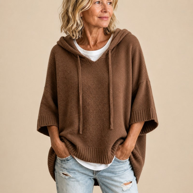 Hættetrøje med poncho-silhuet - Oversize fit