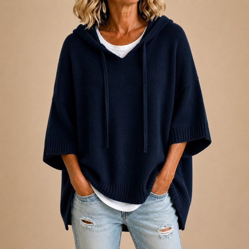 Hættetrøje med poncho-silhuet - Oversize fit