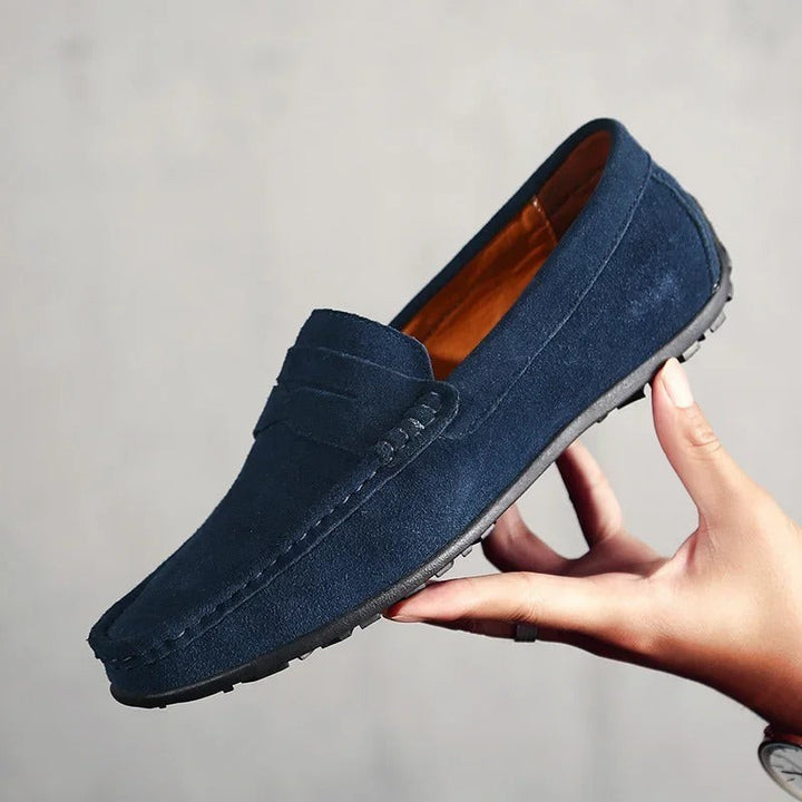 Herrepenny loafers - Moccasinsnit med remdetailje