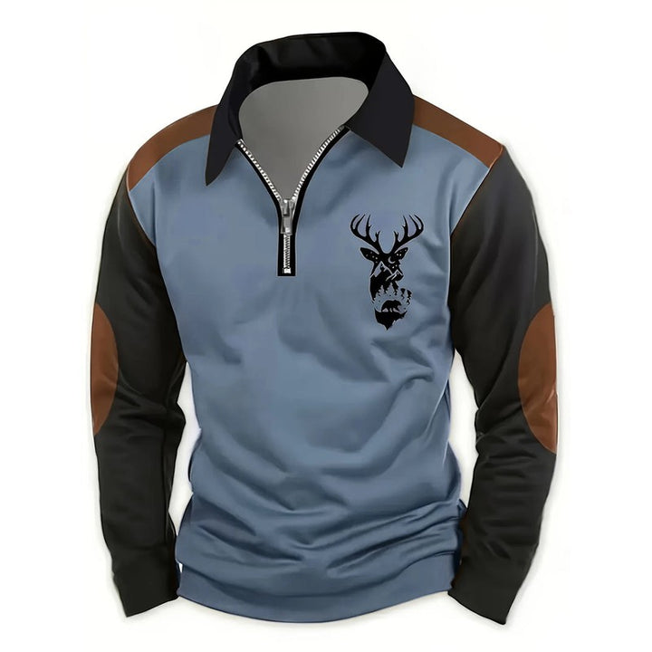 Herres Sweatshirt med Kvart-Zip - Langærmed