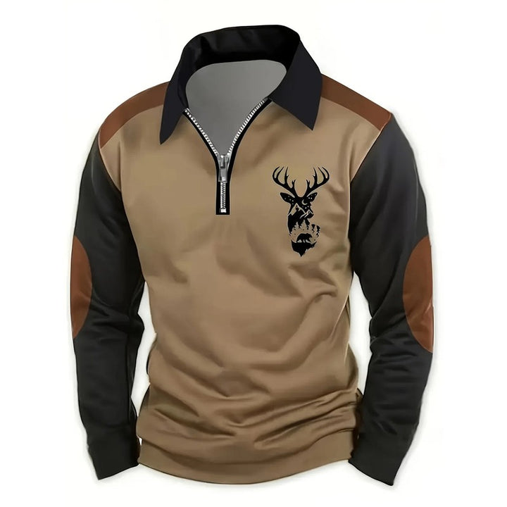 Herres Sweatshirt med Kvart-Zip - Langærmed