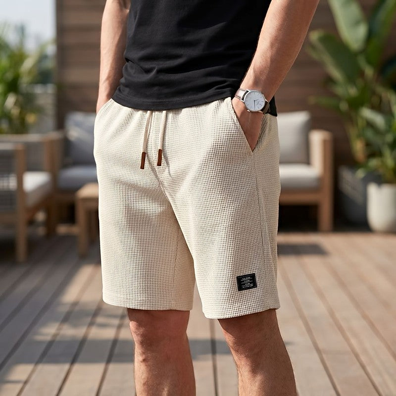 Herreshorts med elastisk talje og sidelommer