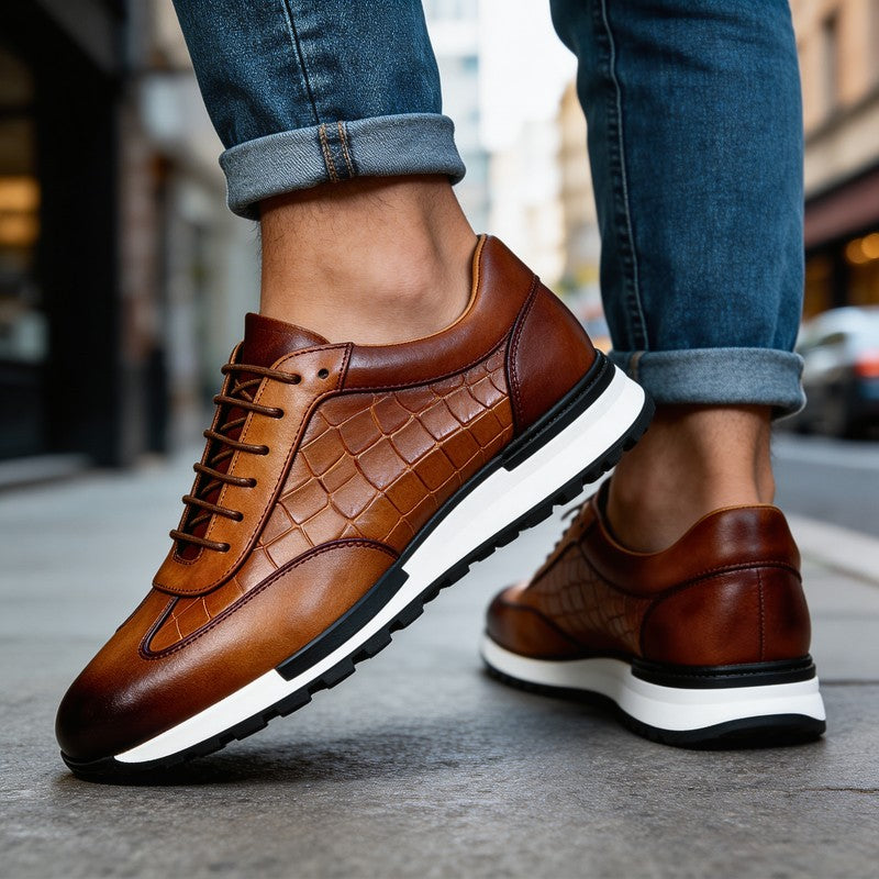 Herresneakers - Croco-embosset