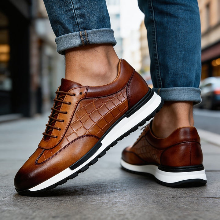 Herresneakers - Croco-embosset