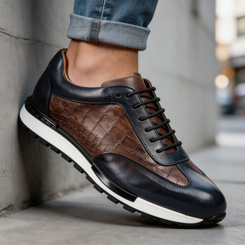 Herresneakers - Croco-embosset