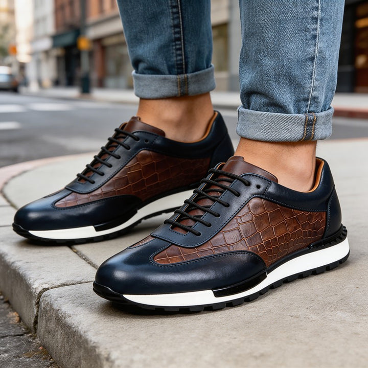Herresneakers - Croco-embosset
