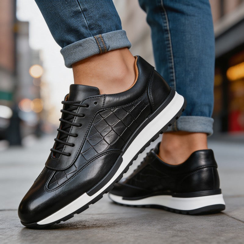 Herresneakers - Croco-embosset