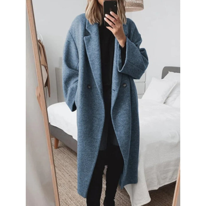 Kvinders lang frakke med notched lapel - Oversized