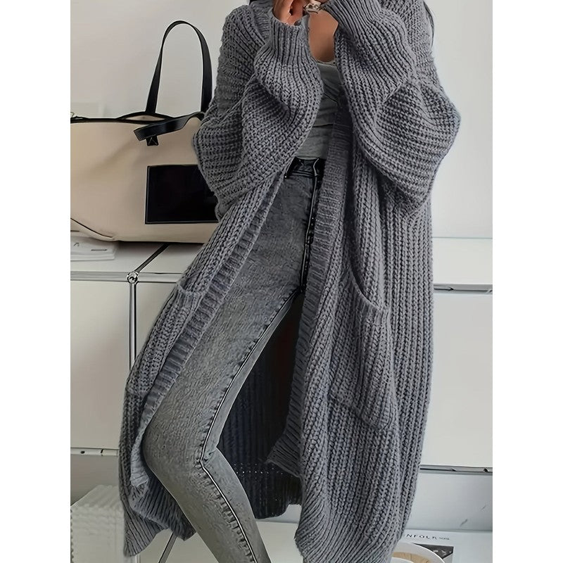 Kvinders lang strikket cardigan - Oversized
