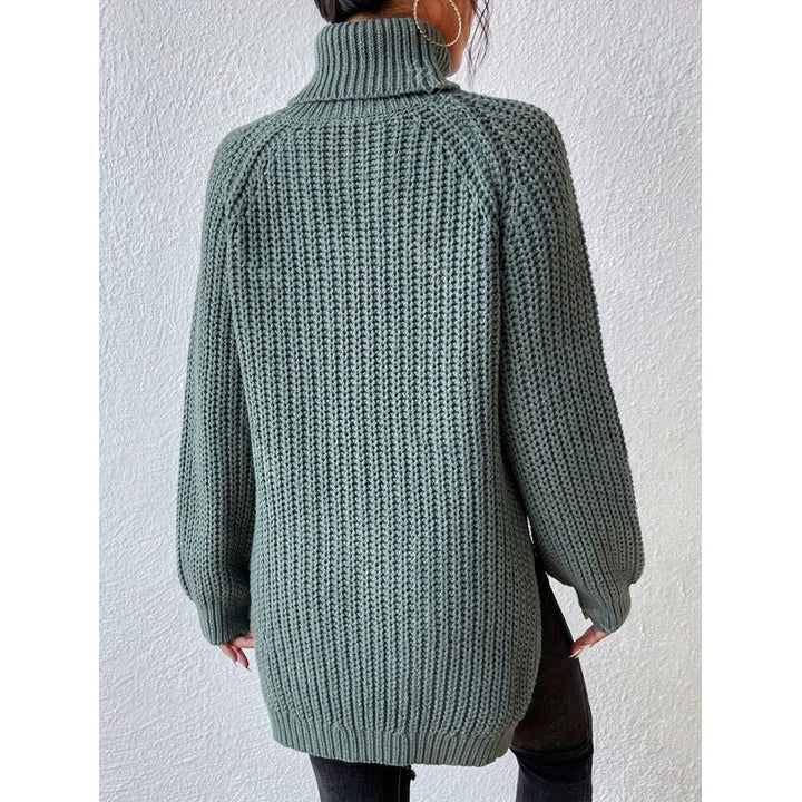 Kvinders turtleneck sweater - Ribstrik og langline