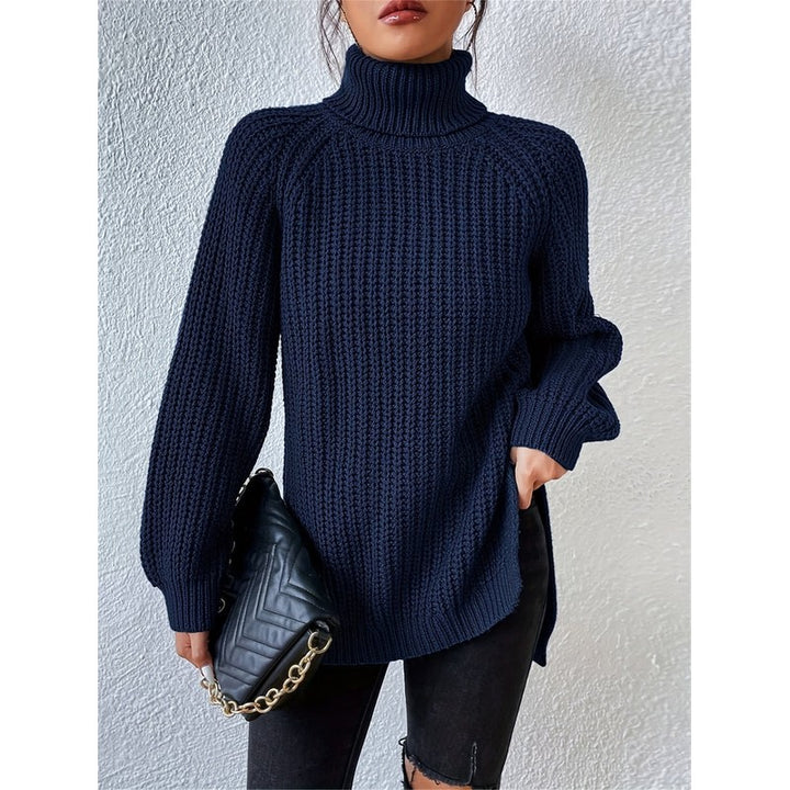 Kvinders turtleneck sweater - Ribstrik og langline