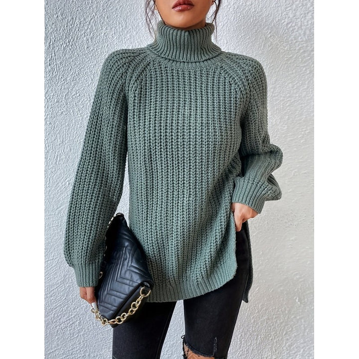 Kvinders turtleneck sweater - Ribstrik og langline