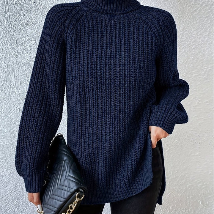 Kvinders turtleneck sweater - Ribstrik og langline
