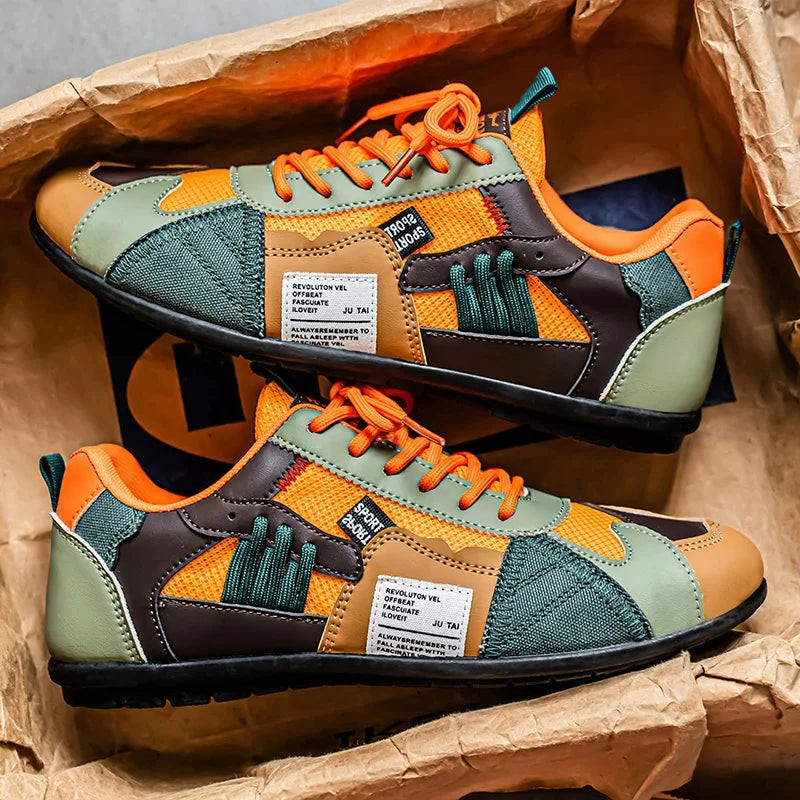 Mænds Low-top Sneakers - Retro Stil med Farveblok