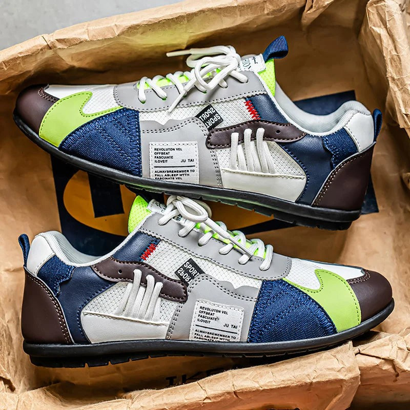 Mænds Low-top Sneakers - Retro Stil med Farveblok
