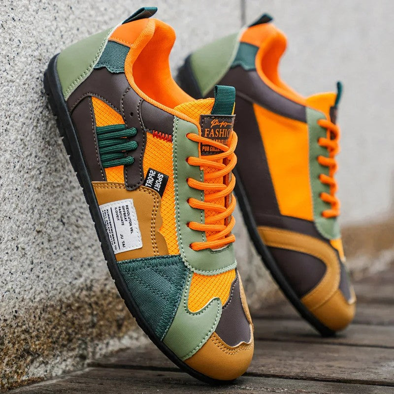 Mænds Low-top Sneakers - Retro Stil med Farveblok